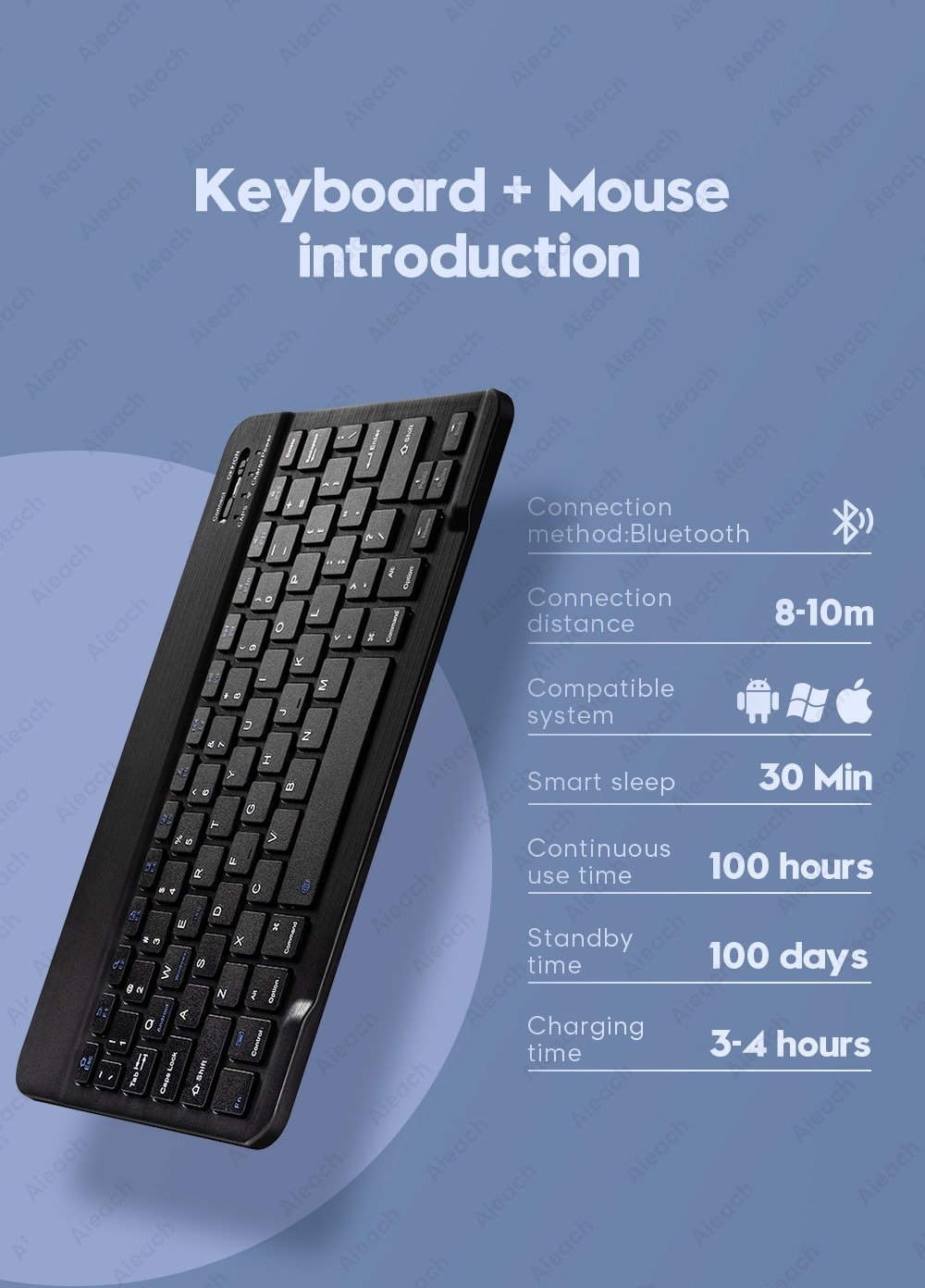 Tablet Wireless Keyboard For iPad Pro 2020 11 12.9 10.5 Teclado, Bluetooth Keyboard Mouse For iPad 8th 7th 6th Air 4 3 2 mini 5