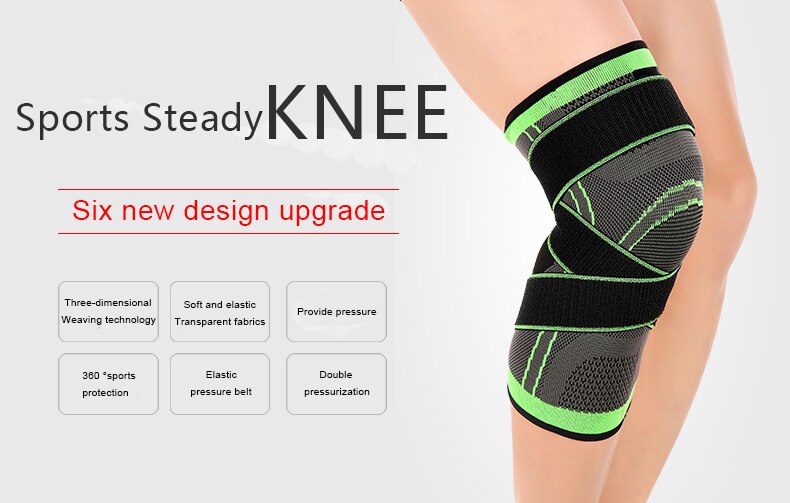 1 Pcs 3d Pressurized Fitness Running Cycling Knee Support Braces Elastic Nylon Sport Compression Pads Sleeve for Basketball