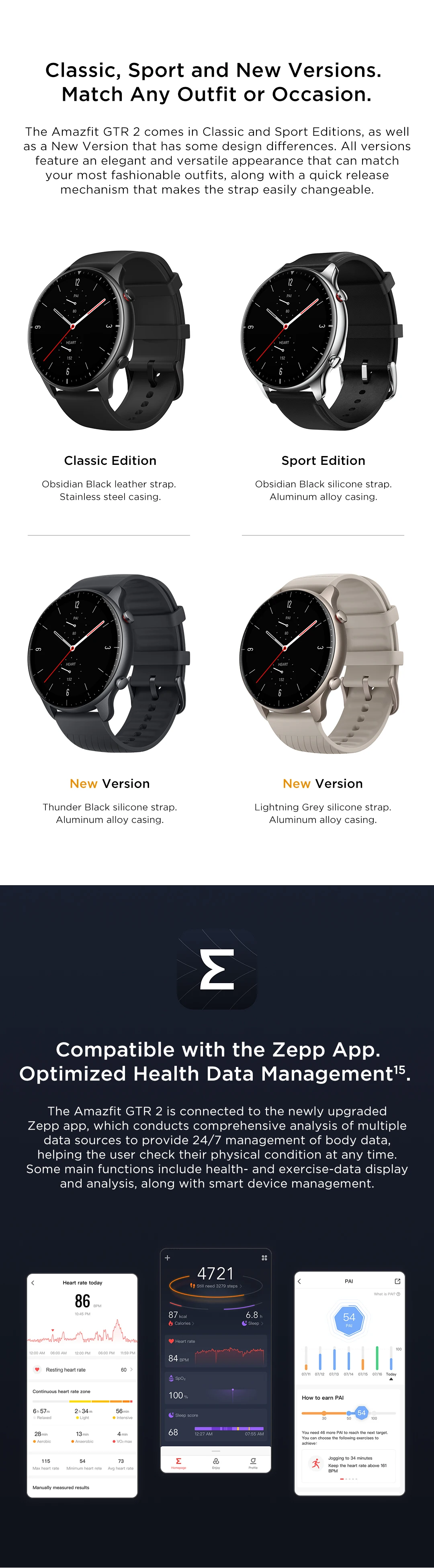 New Amazfit GTR 2 Smartwatch