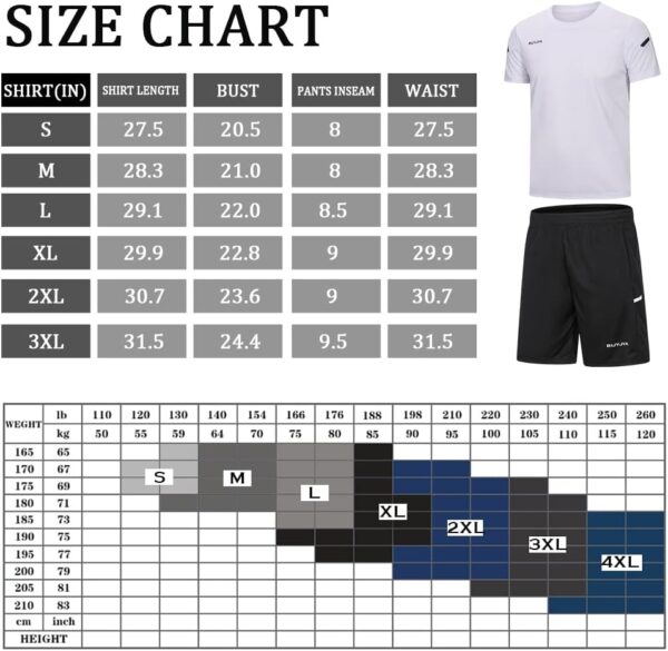 BUYJYA Men's Workout Clothes Athletic Shorts Shirt Set 3 Pack for Basketball Football Exercise Training Running Gym - Image 7