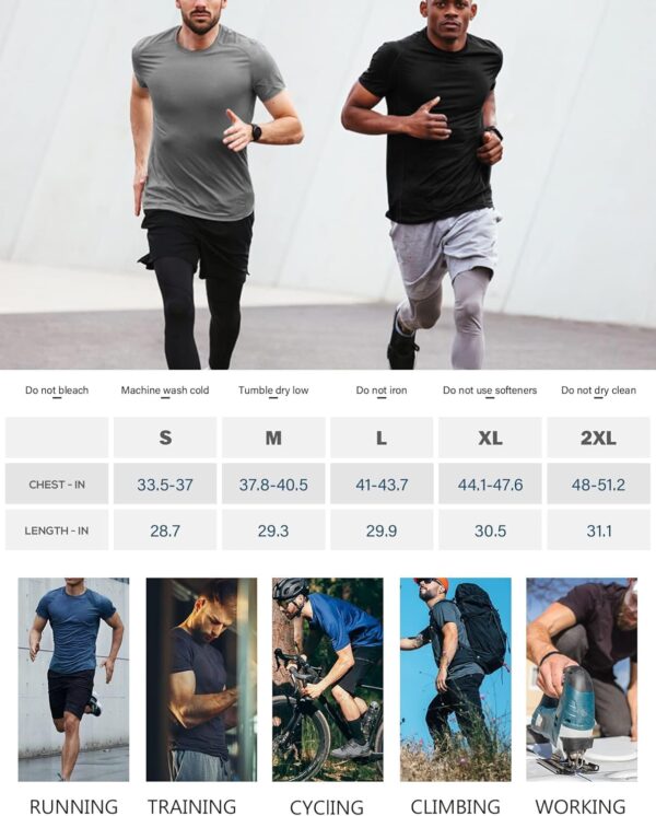 5 Pack Mesh Workout Shirts for Men Dry Fit Gym Shirts Quick Dry Athletic Short Sleeve T-Shirt Moisture Wicking - Image 6