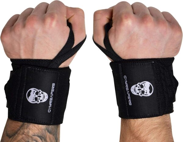 Gymreapers Weightlifting Wrist Wraps (IPF Approved) 18" Professional Quality Wrist Support with Heavy Duty Thumb Loop - Best Wrap for Powerlifting Competition, Strength Training, Bodybuilding - Image 2