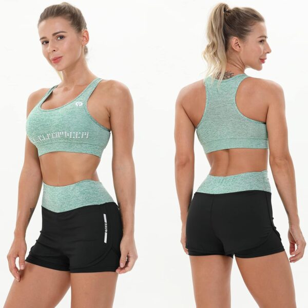 Women Workout Clothes Set 5 PCS Exercise Athletic Outfits Set - Image 3