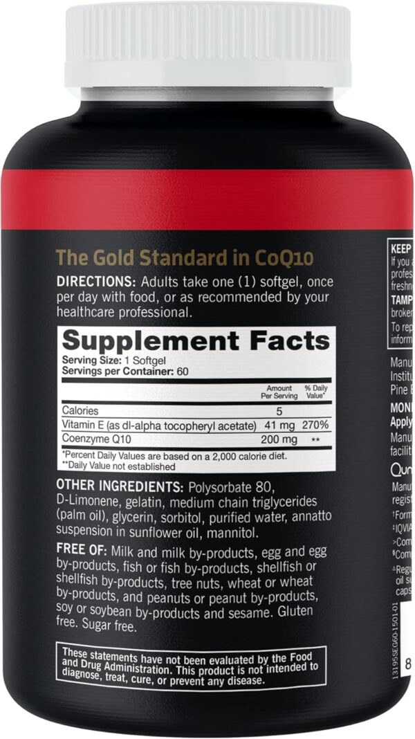 Qunol CoQ10 200mg Softgels, Ultra CoQ10 - Ultra High Absorption Coenzyme Q10 Supplements - Antioxidant Supplement for Vascular and Heart Health & Energy Production - 2 Month Supply - 60 Count - Image 8