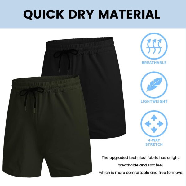 COOFANDY Men's 2 Pack Gym Workout Shorts 7 Inch Quick Dry Athletic Shorts Lightweight Running Shorts with Pockets - Image 4