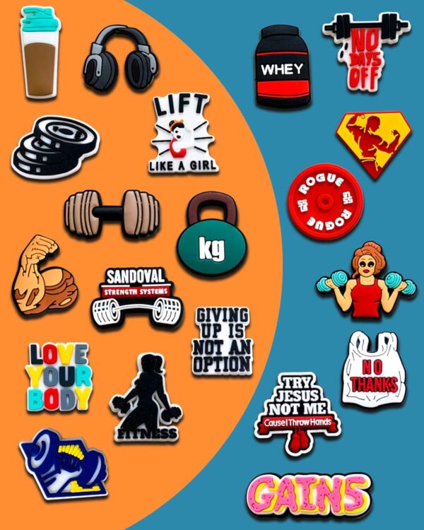 20 35PCS Gym Shoe Decoration Charms for Clog Decoration, Fitness Charms Accessories for Adult Men Women - Image 6