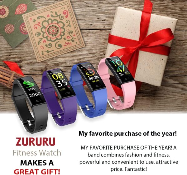 ZURURU Fitness Tracker with Blood Pressure Heart Rate Sleep Health Monitor for Men and Women, Upgraded Waterproof Activity Tracker Watch, Step Calorie Counter Pedometer Purple - Image 7