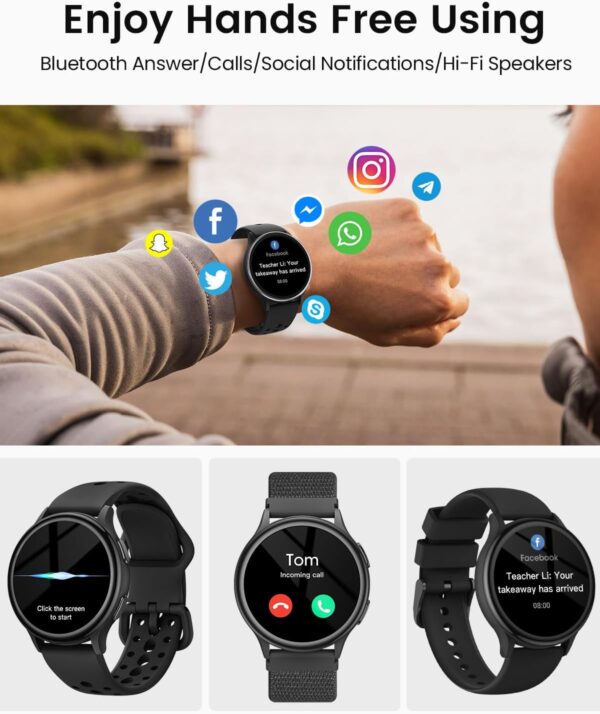 Smart Watch, 1.27" Smart Watches for Men Women(Answer/Make Call), Fitness Watches with Heart Rate/Sleep/Sp02/Steps Monitor, 120+ Sports Modes, IP68 Waterproof Activity Trackers for Android Phones iOS - Image 4