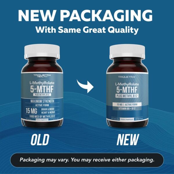 L Methyl Folate 15mg plus Methyl B12 Cofactor - Professional Strength, Active 5-MTHF Form - Supports Mood, Methylation, Cognition – Bioactive forms of Vitamin B9 & B12 (60 Capsules) - Image 9