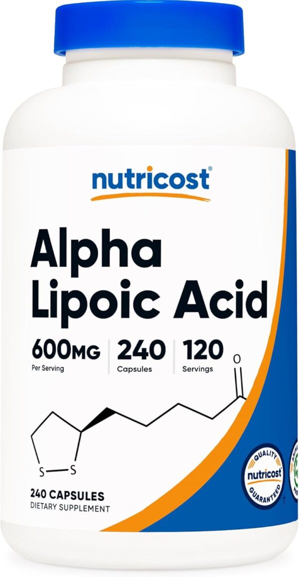 Nutricost Alpha Lipoic Acid 600mg Per Serving, 240 Capsules - Gluten Free, Vegetarian Capsules, Soy Free & Non-GMO - Image 2