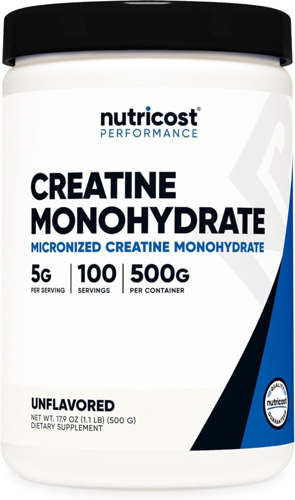 Nutricost Creatine Monohydrate Micronized Powder 500G, 5000mg Per Serv (5g) - Micronized Creatine Monohydrate, 100 Servings, 17.9 Oz - Image 2