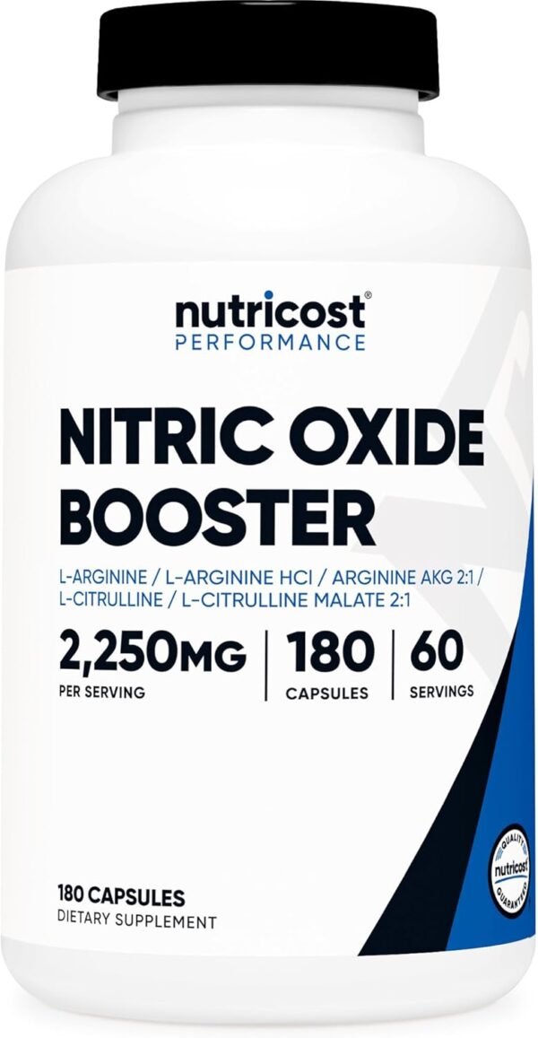 Nutricost Nitric Oxide Booster 2250mg, 180 Capsules - 750mg Per Casule, 60 Servings - Gluten Free and Non-GMO - Image 2